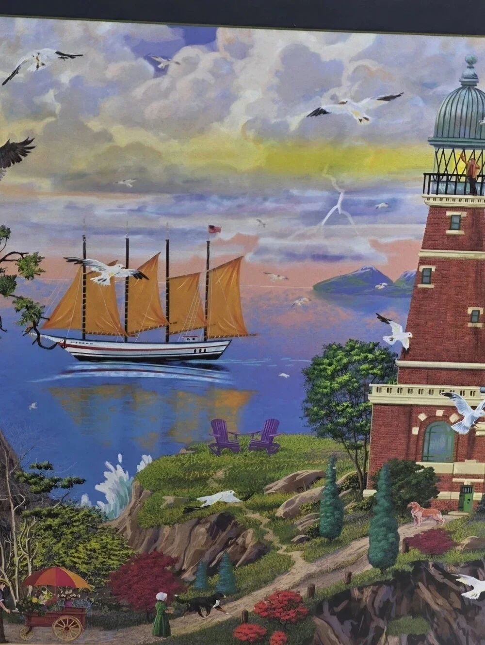 500 Pieces Jigsaw Puzzle Milton Bradley 24”x18” Lighthouse Big Ben Luxe.  NEW.
